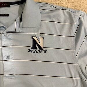 Naval Academy Custom Blue Striped Men's Polo Shirt